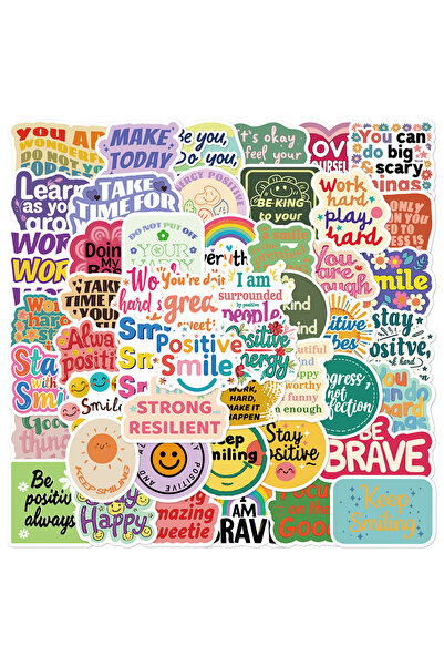 Choice1 50pcs x2 50/100 Pcs Positive Affirmation HD Colorful Doodle Stickers ...