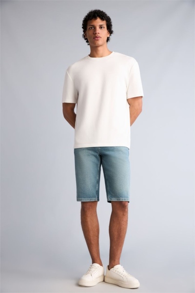 DeFacto Muške kapri pantalone od teksasa i platna F4220AX/NM29 LT.GREEN
