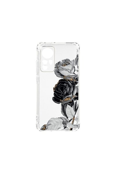 bestcase Противоударен калъф 1.5ММ, съвместим с Xiaomi 12 Pro, Черна роза, Уд...