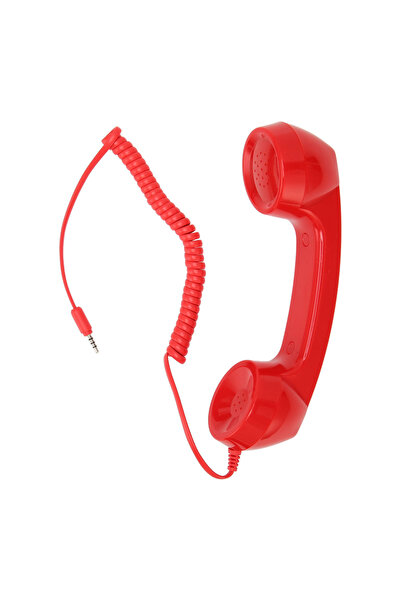 choice2 Red Retro Phone Handset Radiation Proof 3.5mm Headphone Jack Volume C...