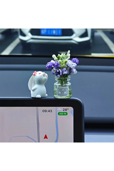 choice2 B Car'S Mounted Bunny Smelling Floral Fragrance Healing Ornament Cons...