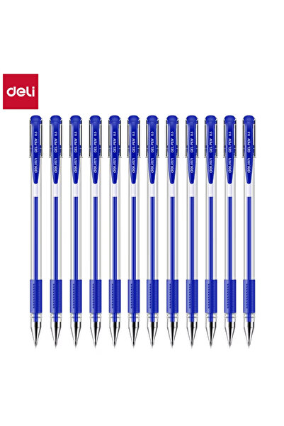 Choice Deli Blue 12Pens Deli 12-Pack Gel Pen Set 0.5mm Fine Point Ballpoint P...