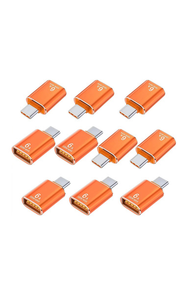 choice2 محول USB C إلى USB3.1 برتقالي اللون، عبوة من 10 قطع، 10 جيجابت في الث...