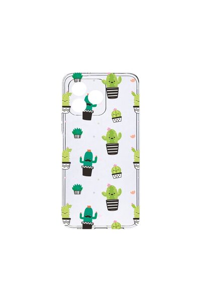 bestcase ¬Æ Husa Clear Silicon 2MM, Compatibila Cu Xiaomi Redmi 13, Cactus, A...