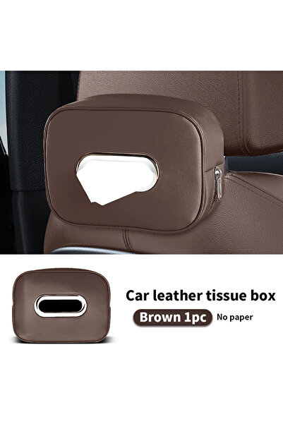 Choice brown 1pc 2025Car Tissue Box Holder Microfiber Leather Car Center Cons...