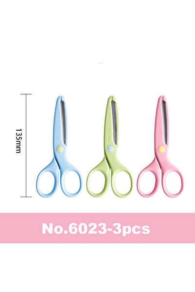 Choice1 Deli 3pcs Deli 1/3/12pcs Children Scissors 133mm Kids Safety Scissors...