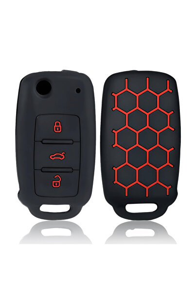 choice2 Red Line Silicone Case Key Cover Remote For Skoda Fabia Octavia A5 Fo...