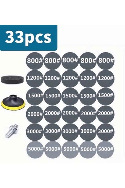 Choice1 33pcs 33/32pcs Round Wet Sanding Sheet Sanding Discs Pad Dry Polishin...