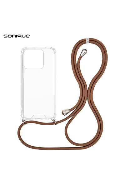 Sonique Θήκη Σιλικόνης με Κορδόνι Armor Clear Honor 400 Lite 5G Καφέ