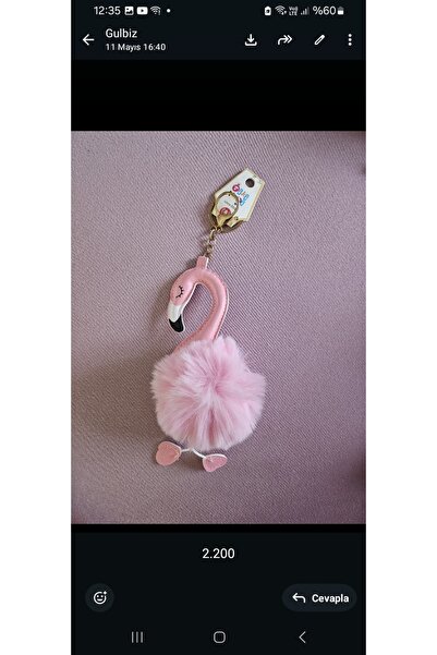 NO BRAND Light Pink Pom-Pom Flamingo Keychain and Bag Ornament