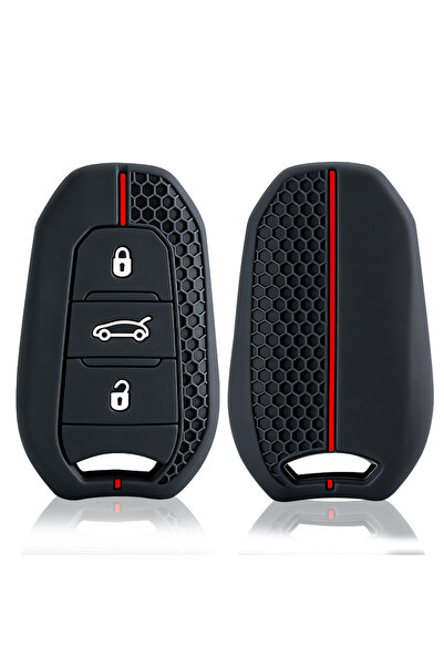 Choice Red Line Silicone Car Key Case Cover Shell For Peugeot 2008 3008 4008 ...