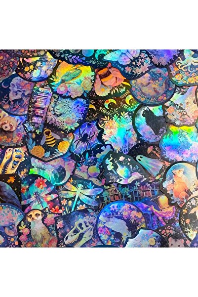 Choice 50pcs 50PCS Cartoon Holographic Laser Biological Graffiti Stickers Dec...