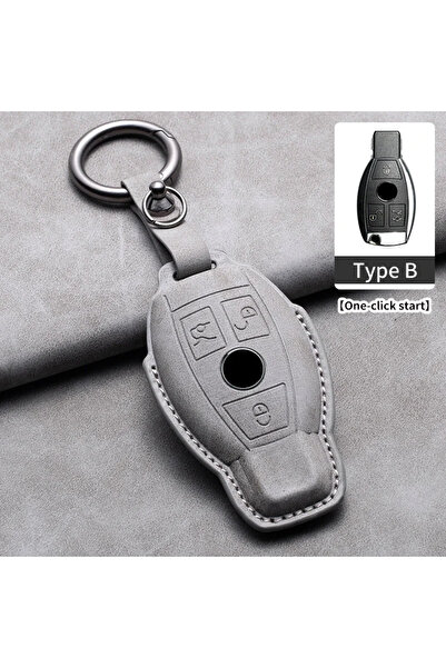 Choice8 Gray B1 Leather Car Key Case Cover for Mercedes Benz W205 W212 X166 W...