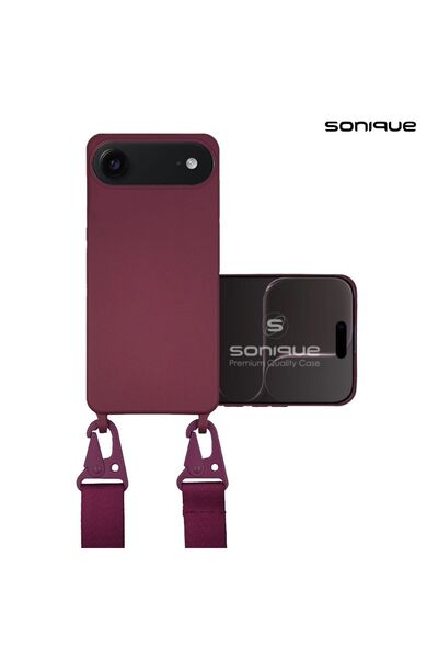 Sonique Θήκη Σιλικόνης με Strap CarryHang Apple iPhone 17 Air Μπορντό