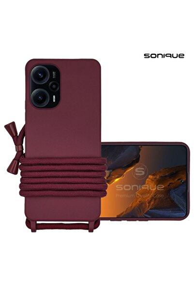 Sonique Θήκη Σιλικόνης με Κορδόνι CarryHang Xiaomi Poco F5 5G Μπορντό