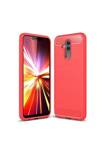 OEM Θήκη Σιλικόνης Carbon TPU Fiber Brushed Huawei Mate 20 Lite Κόκκινο