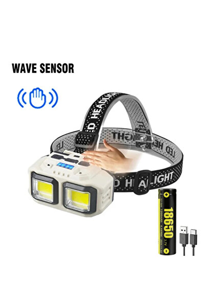 Choice4 مصباح رأس LED من XIWANGFIRE بمستشعر COB وبطارية 1200 مللي أمبير، إضاء...
