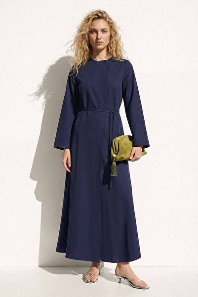 Hooopstore Anvelop Closure Navy Blue Dress