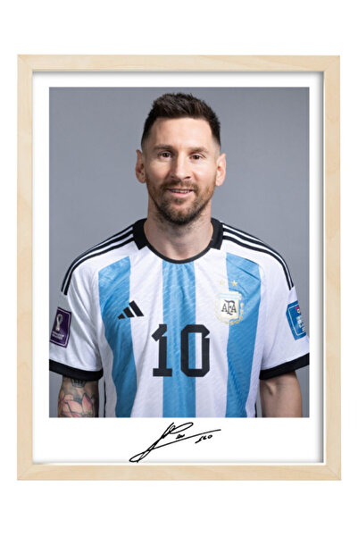 Boomah Accessories Lionel Messi Argentina FIFA World Cup Autographed Poster w...