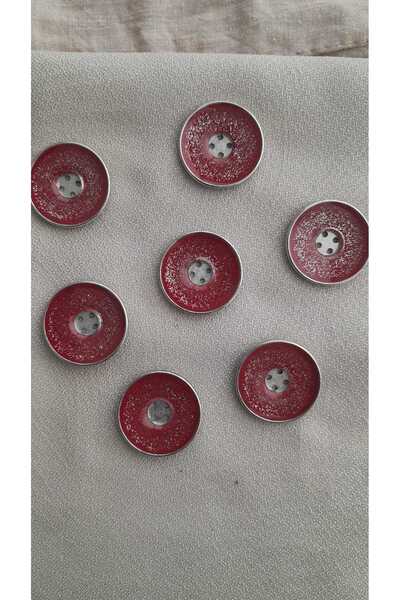 ILCARE Silver Plated Mineli Metal Button 24 mm 7 Pieces