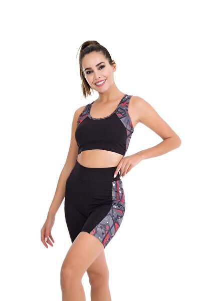 Lady Lingerie طقم رياضي نسائي مع شورت وبلوزة قصيرة