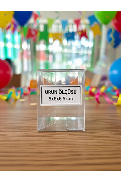 Deniz Party Store 5X5X6,5 CM ŞEFFAF ASETAT DEMONTE KUTU NİŞAN KINA DÜĞÜN HEDİ...
