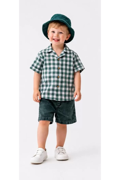 Veraura Lifestyle 2/6 Years Old Children's 3-Piece Set with Denim Hat and Shorts