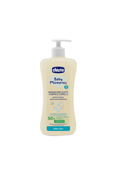 Chicco Gel de dus si sampon 2 in 1 fara lacrimi Baby Moments, 500ml, 0 luni+