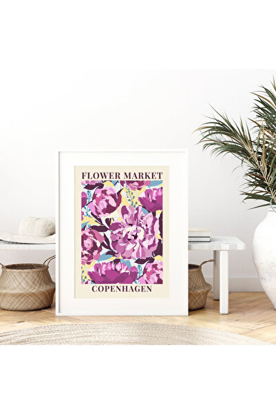 Boomah Accessories Flower Market Copenhagen Colorful Botanical Art Poster wit...