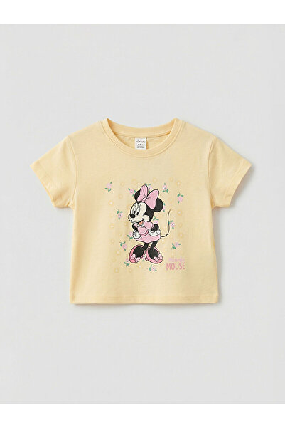 LC Waikiki Trendlucky Minnie Mouse Printed Baby Girl T-Shirt with Difference