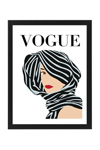 Boomah Accessories Vogue Fashion Girl Design Abstract Wall Art Poster with Fr...
