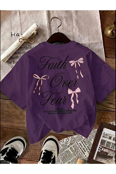 uyguntarz Tricou cu design imprimat Fear Over Faith