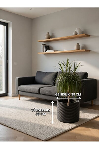 SARDA Handcrafted Decorative 35 cm X 35 cm Smoked Pot Cover Decorative Natura...