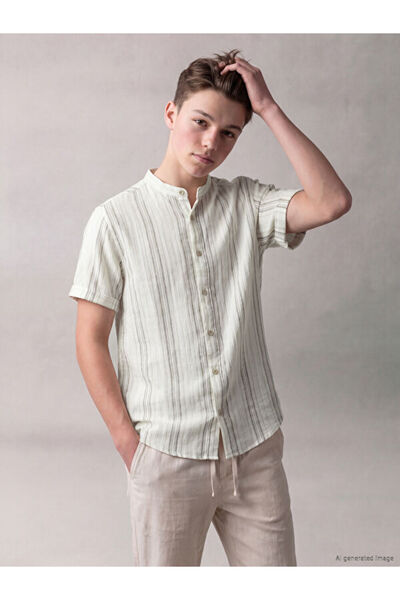 LC Waikiki Rova Collar Striped Poplin Boys' Shirt from Uzg Store for Style En...