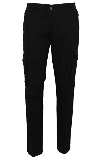 Modarar Men's Linen Cargo Pants Black Color Rar01442