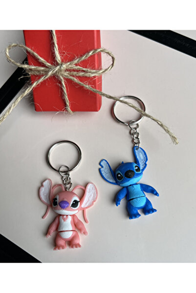 Barila Luxe Stitch Ve Angel Anahtarlık Set Kutulu Gönderim Arkadaşa Sevgiliye...