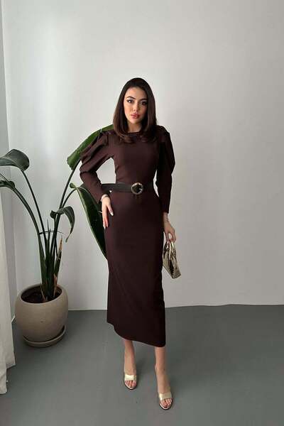 Caddebostan Moda Sleeveless Pleated Belted Long Dress Seo Compliant Dress Model