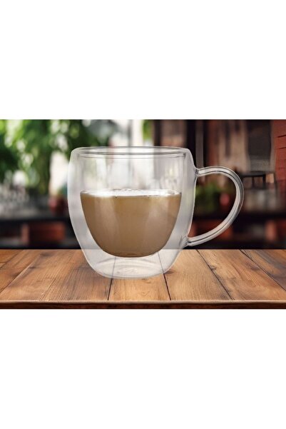 HERA Set of 6 coffee mugs, double walls, borosilicate glass, quantity 250 ml,