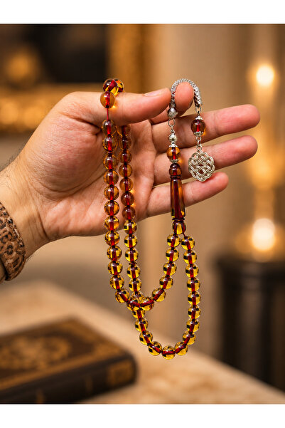 NAMAT Bakelite 51 count prayerbead rosary (Tasbih) with stainless steel tasse...