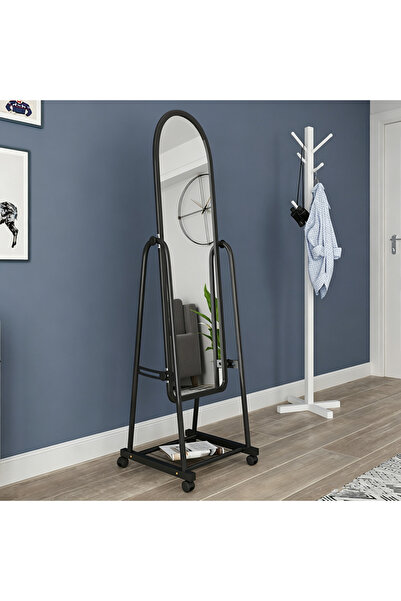 GoldenLike Slim Full-Length Standing Mirror with Wheels and Storage Rack, 160...