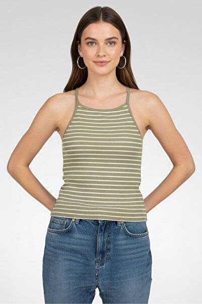 Don't Call Me Jennyfer Women Square Neck Sleeveless Stripe Tank Top, Multicolor