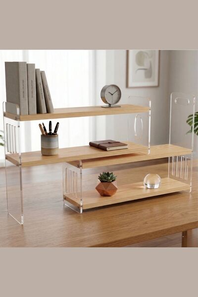 DeepCraft Best Quality Ayarlanabilir Masa Üstü Organizer ve Kayar Kitaplık – ...