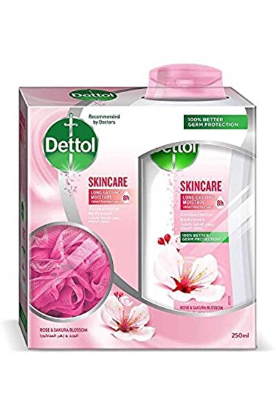 Dettol غسول الجسم ديتول للعناية بالبشرة مع ليفة الاستحمام 250 مل