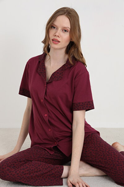 ELİTOL Cotton Women's Buttoned Pajama Set
