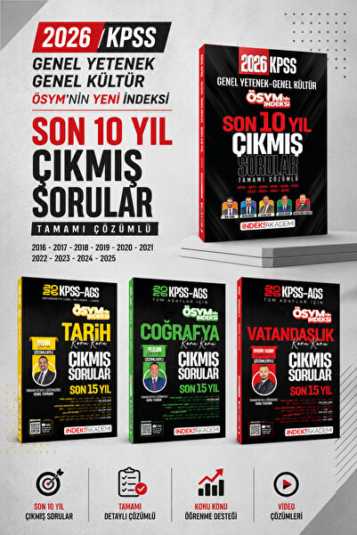 İndeks Akademi İndeks 2026 KPSS Çıkmış Sorular Son 10 Yıl & KPSS Tarih Coğraf...