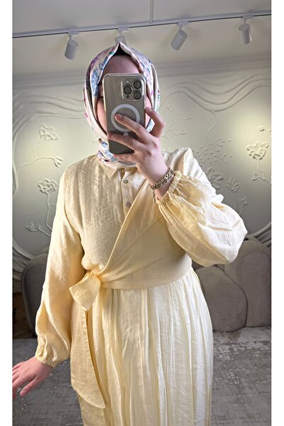 Ceremony 747 Yandan Tie-Up Nile Dress Yellow