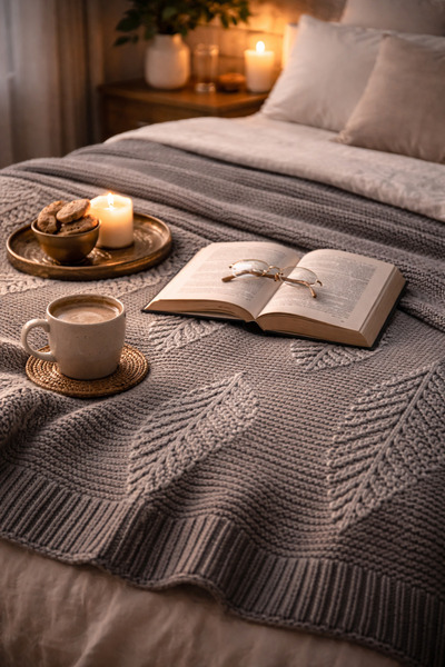 WOOLHOME ÇİFT KİŞİLİK TRİKO YATAK ÖRTÜSÜ
