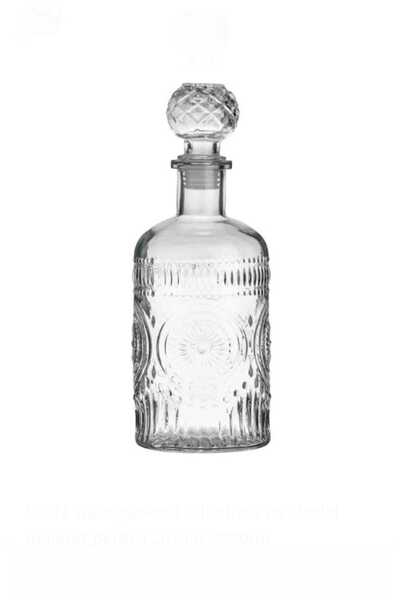 NO BRAND Patterned glass liquor bottle - elegant liquor decanter 1000 ml