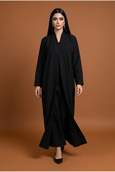 DAR ALSALAAM Plain Abaya, Quarter Length, Inverted Sleeves, Available in 1 Ro...