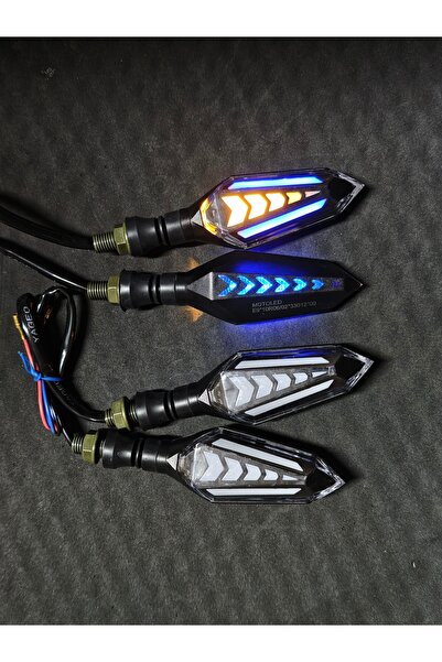 MOTORKİT MK MOTOSİKLET LED SİNYAL KAYAR MODLU 4 ADET [TAKIM] UNİVERSAL - CG -...
